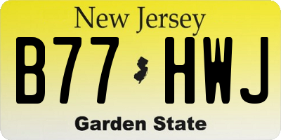 NJ license plate B77HWJ