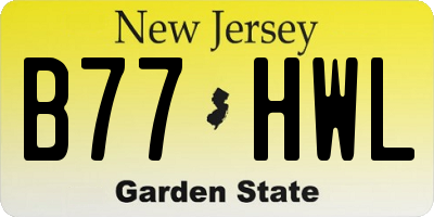 NJ license plate B77HWL