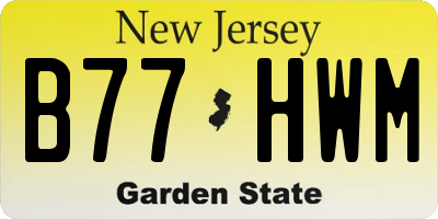 NJ license plate B77HWM