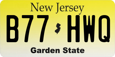 NJ license plate B77HWQ