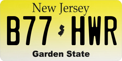 NJ license plate B77HWR