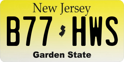 NJ license plate B77HWS