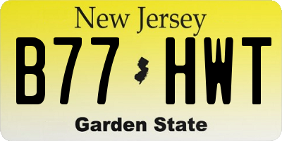 NJ license plate B77HWT