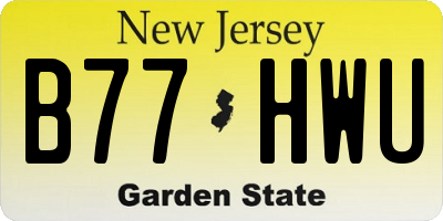 NJ license plate B77HWU