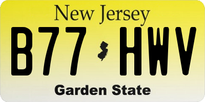 NJ license plate B77HWV