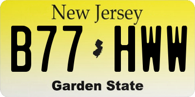 NJ license plate B77HWW