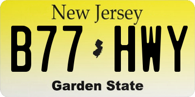 NJ license plate B77HWY