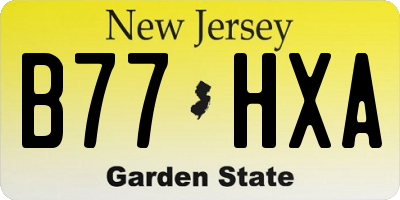 NJ license plate B77HXA