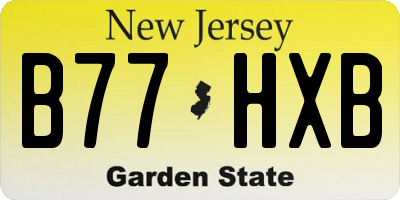 NJ license plate B77HXB