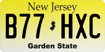 NJ license plate B77HXC