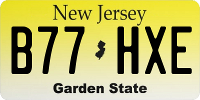NJ license plate B77HXE