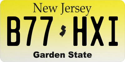 NJ license plate B77HXI