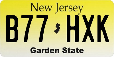 NJ license plate B77HXK