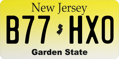 NJ license plate B77HXO