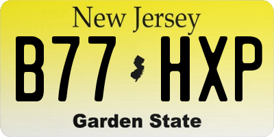 NJ license plate B77HXP