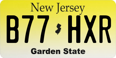 NJ license plate B77HXR
