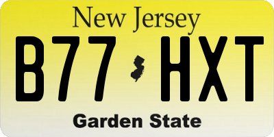 NJ license plate B77HXT