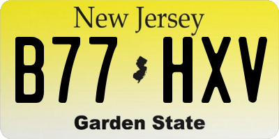 NJ license plate B77HXV