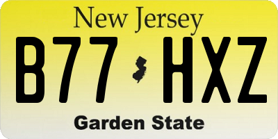 NJ license plate B77HXZ