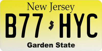 NJ license plate B77HYC