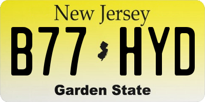 NJ license plate B77HYD