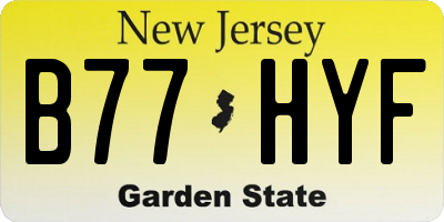 NJ license plate B77HYF