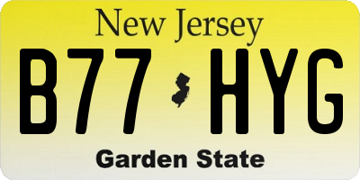 NJ license plate B77HYG