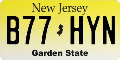 NJ license plate B77HYN