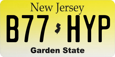 NJ license plate B77HYP