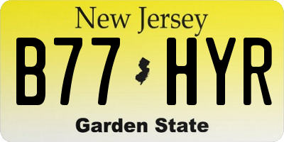 NJ license plate B77HYR
