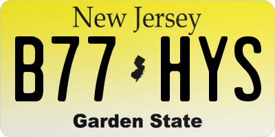 NJ license plate B77HYS