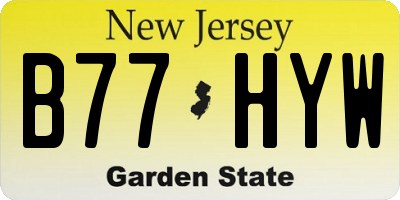 NJ license plate B77HYW