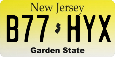 NJ license plate B77HYX