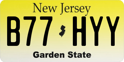 NJ license plate B77HYY