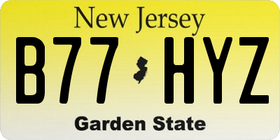 NJ license plate B77HYZ