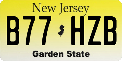 NJ license plate B77HZB