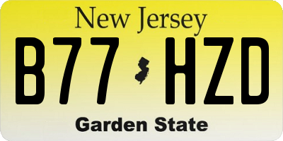 NJ license plate B77HZD
