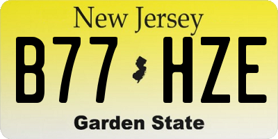 NJ license plate B77HZE