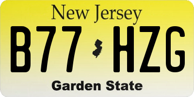 NJ license plate B77HZG