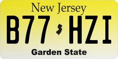 NJ license plate B77HZI