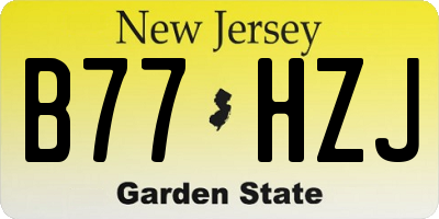 NJ license plate B77HZJ