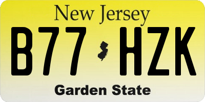NJ license plate B77HZK