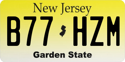 NJ license plate B77HZM