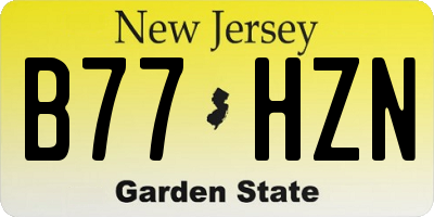 NJ license plate B77HZN