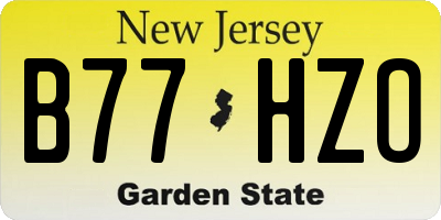 NJ license plate B77HZO