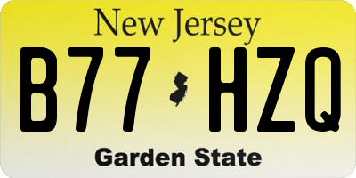 NJ license plate B77HZQ