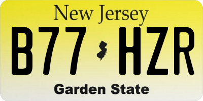 NJ license plate B77HZR