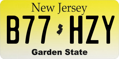 NJ license plate B77HZY