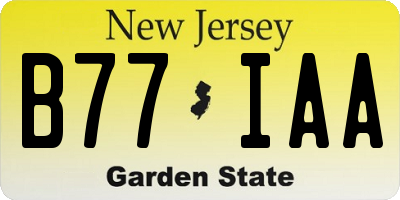 NJ license plate B77IAA
