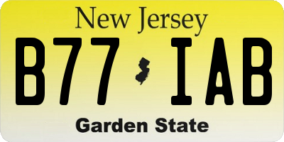 NJ license plate B77IAB